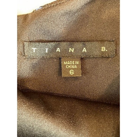 Tiana B. Womens Floral Lace Overlay Skater Dress Backless Blue Black Size 6 - Picture 5 of 7